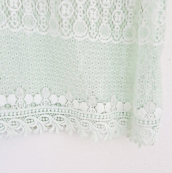 Robin K mint boho lace tank top - Picture 5 of 6